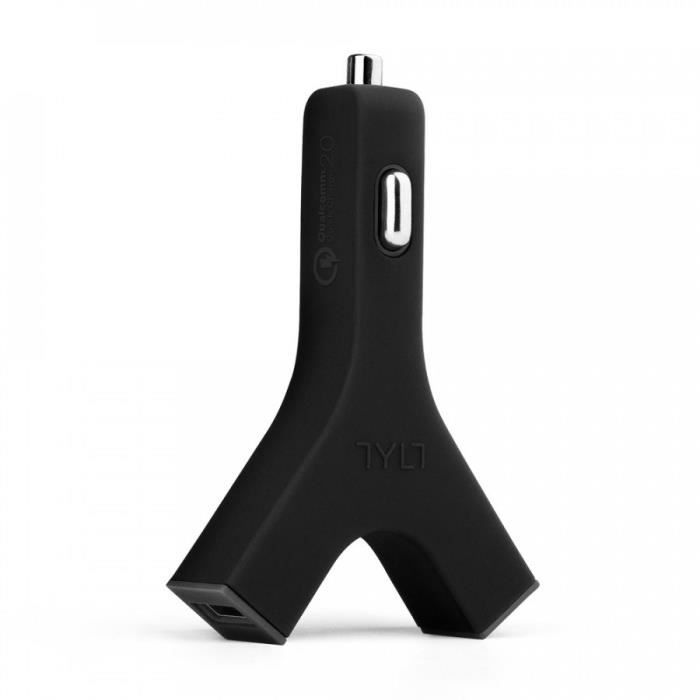 TYLT Chargeur de voiture avec double prise USB 5.4A - Noir
