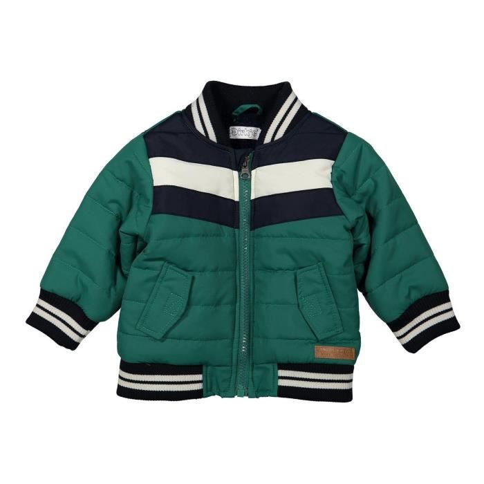 DIRKJE Blouson à Rayures Vert Bleu Marine et Blanc Bébé Garçon
