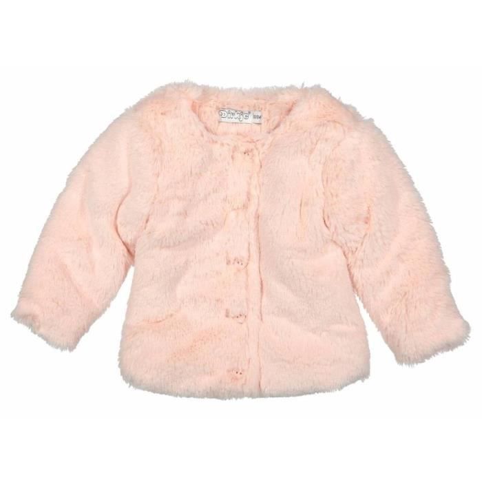 DIRKJE Veste fausse fourrure Rose Bébé Fille