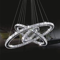 LUSTRE ET SUSPENSION 100W Lustre,3 anneaux Ø 70*50*30CM LED Cristal pla LUSTRE ET SUSPENSION 100W Lustre,3 anneaux Ø 70*50*30CM LED Cristal pla