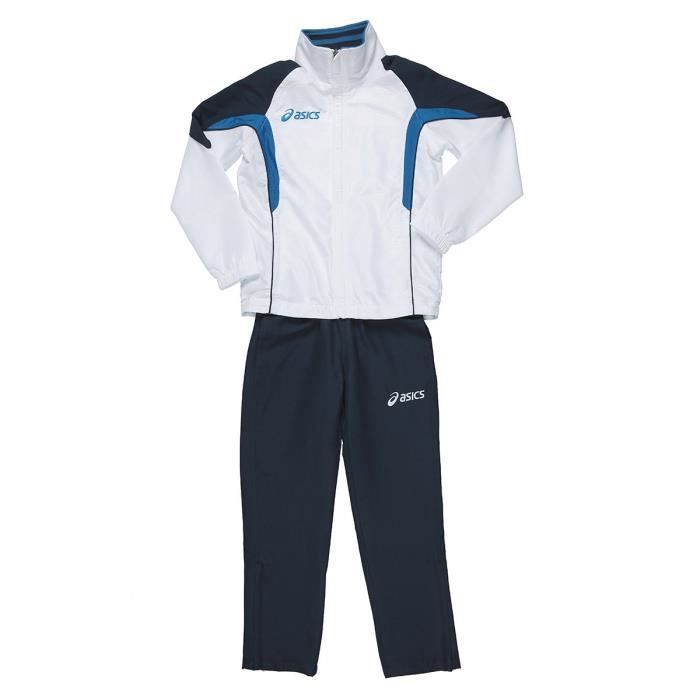 ASICS Survêtement Europe Enfant Mixte - Bleu Marine et blanc