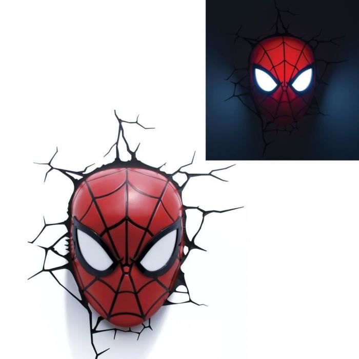 Applique Murale Spiderman SPIDERMAN Lampe Murale Décorative 3D Masque De SpiderMan   Achat  Applique Murale Spiderman