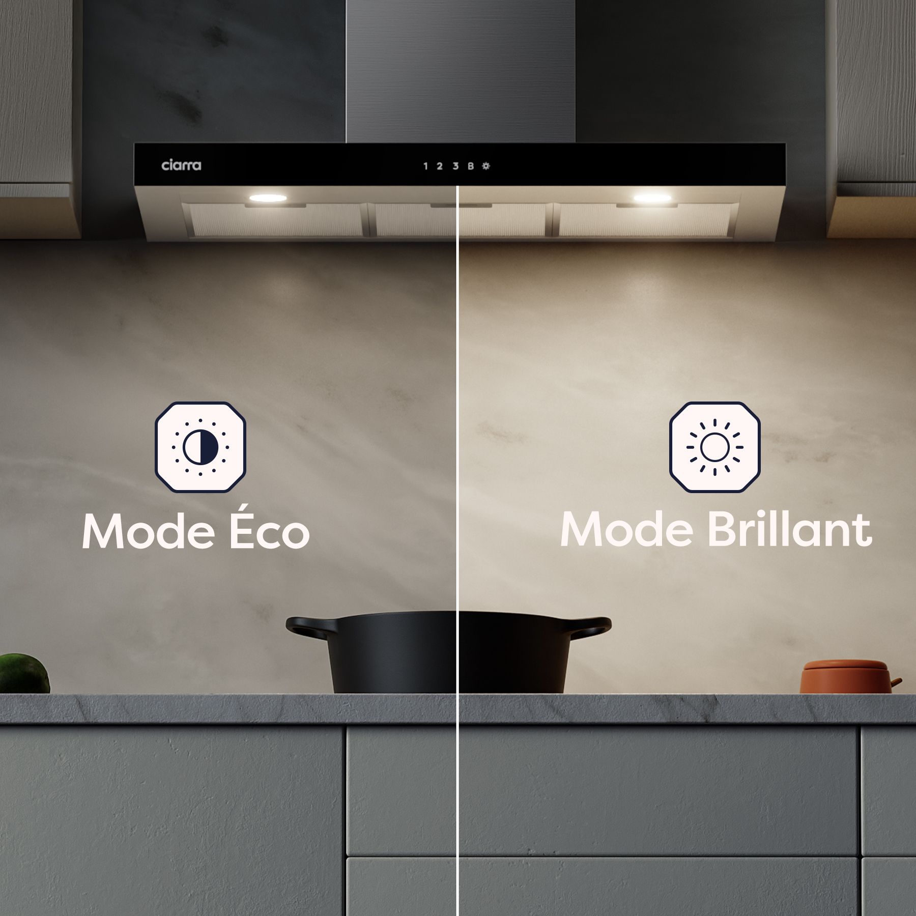  Hotte aspirante cuisine 90cm tactile - 550m³/h1