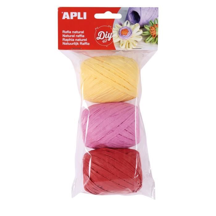 APLI Raphia naturel tons bonbon