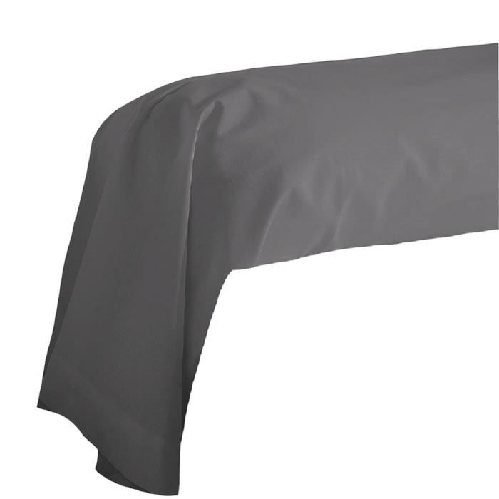 COTE DECO Taie de Traversin 100% coton 85x185 cm - Gris anthracite