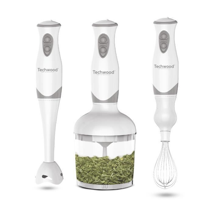 TECHWOOD TMS-8151 Mixeur plongeant avec hachoir - Blanc