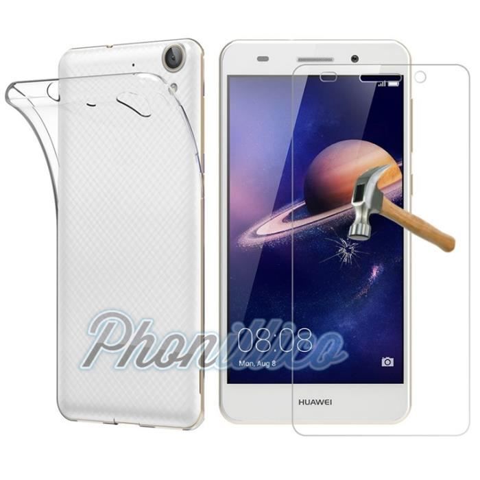 coque et verre trempé huawei y6 coque et verre trempé huawei y6
