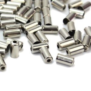 100pcs Embout Gaine Fixation Cable Frein Derailleur 4.3mm Metal Argent pour Velo