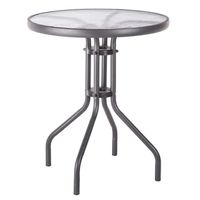 TABLE BASSE Table de jardin ronde 60cm en verre et fer gris an TABLE BASSE Table de jardin ronde 60cm en verre et fer gris an