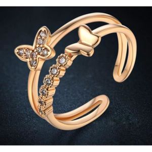 Bague Ra C Glable Papillon Avec Strass Multicolorma C Tal Dora