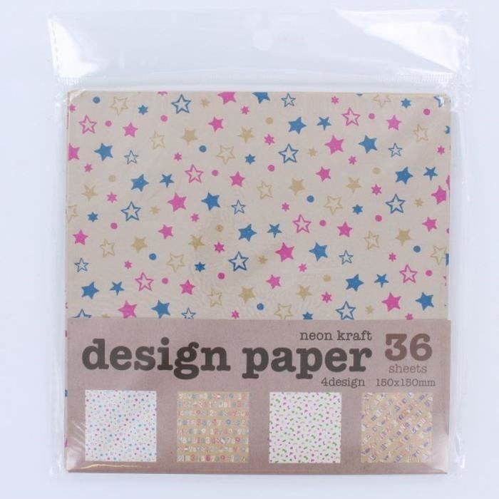 LA FOURMI Papier Origami - Neon - 36 Pièces