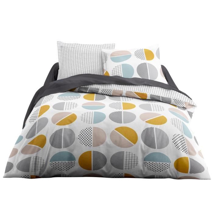 TODAY Parure de couette CRAZY DIPLO - 1 housse de couette 220x240 cm et 2 taies d'oreiller 63x63 cm - Motif fantaisie imprimé
