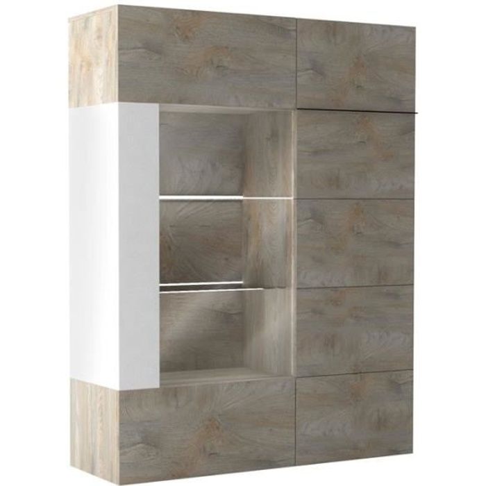 Vaisselier 2 Portes Vaisselier 2 Portes Chêne Délavé-blanc Mat - Florine - L 136 X L 45 X H 180 Vaisselier 2 Portes Vaisselier 2 Portes Chêne Délavé-blanc Mat - Florine - L 136 X L 45 X H 180