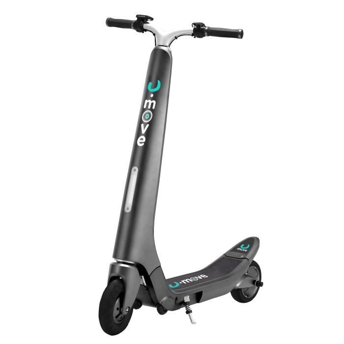U.MOVE Trottinette Electrique U.RETRO Gris avec enceintes stéréo Bluetooth intégrées