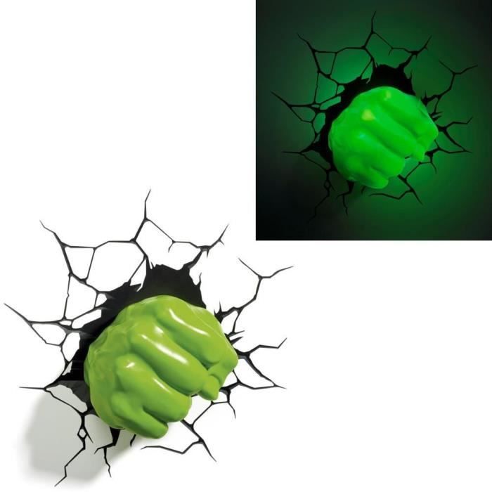 Avengers Lampe Murale Décorative 3d Le Poing De Hulk Achat Vente