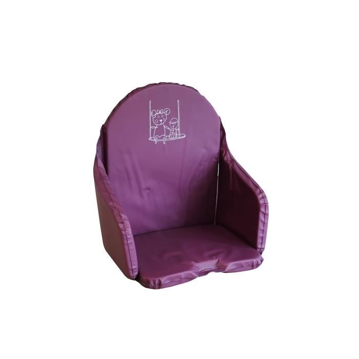 LOOPING Coussin Chaise Haute Cassis Prune