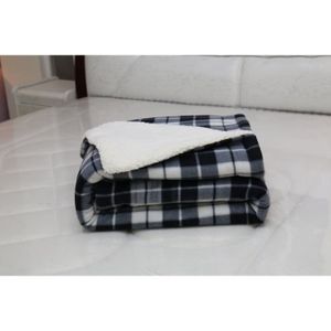 Plaid pour canape noir et blanc - Achat / Vente pas cher