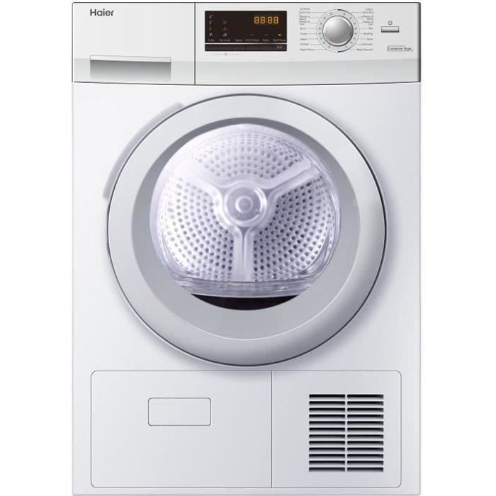 HD90-B636 HAIER - Sèche linge frontal - 9 kg - Condensation - Classe B - Blanc