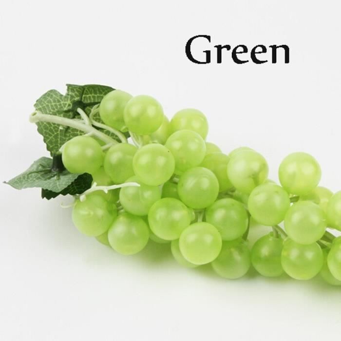Grappe De Raisin Artificiel L19cm Avec 2 Feuilles 45 Raisins Noir