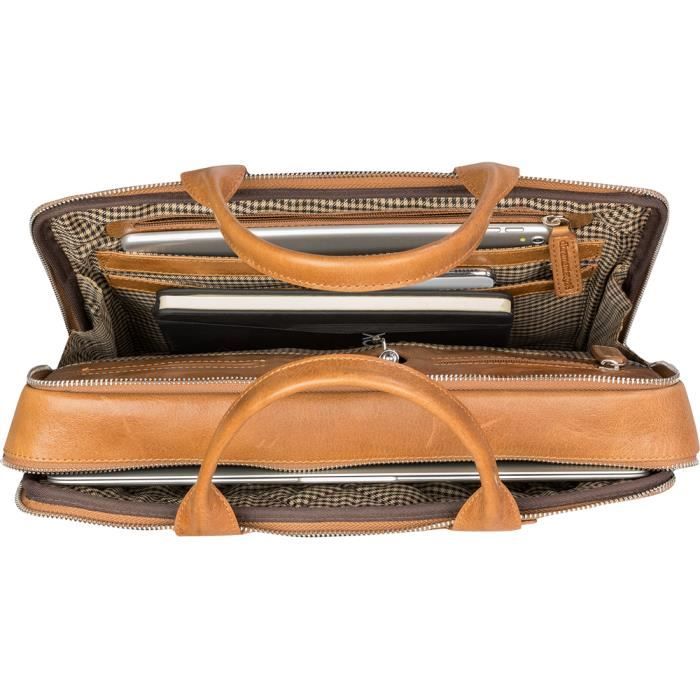 Sacoche en cuir marron Dbramante1928 pour PC ou1