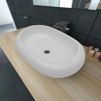 LAVABO - VASQUE vidaXL Luxueuse Vasque à poser en céramique Ovale LAVABO - VASQUE vidaXL Luxueuse Vasque à poser en céramique Ovale