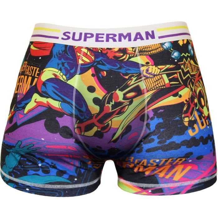 Boxer Homme Superman Imprimé Super Héros - Violet, bleu et noir