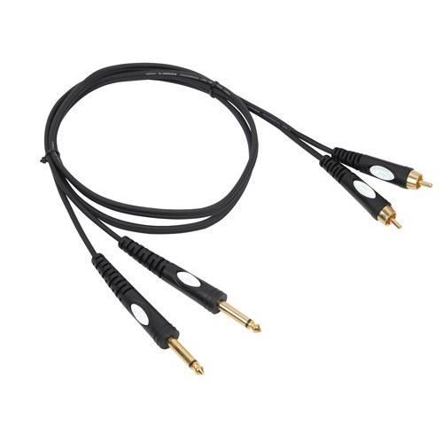 BSTPRO JACKM/RCAM-3 Câble de liaison - 2x Jack 6.35 mâle mono / 2x Cinch mâle - 3 m