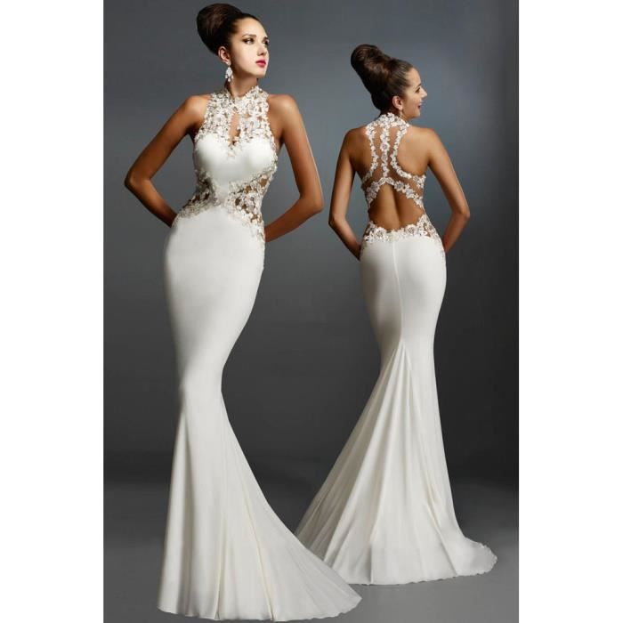 Robe de soirée longue blanche , Taille L