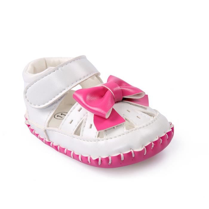 rose Vif Marcheurs Sandales En Cuir Bbs Bowtie petits Tout First Filles qSvWzwF