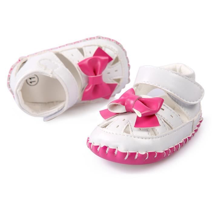 rose Vif Marcheurs Sandales En Cuir Bbs Bowtie petits Tout First Filles qSvWzwF