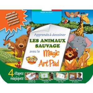 MAGIC STICKY Art Pad Animaux Sauvage Avec 4 Stylos