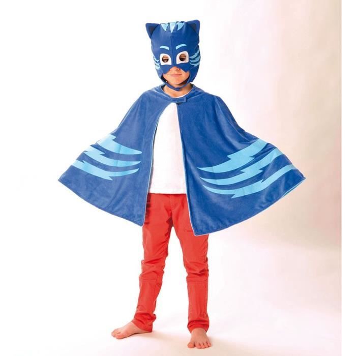 Caritan Pyjamasques deguisement cape-plaid + masque bleu yoyo
