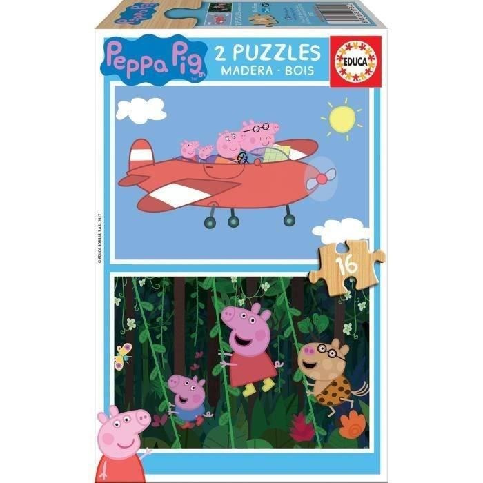 EDUCA Puzzle Bois Peppa Pig 2x16 pcs