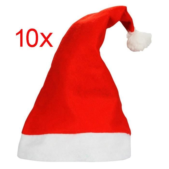 10 Pcs Adulte Costume de Père Noël avec Chapeau Dé