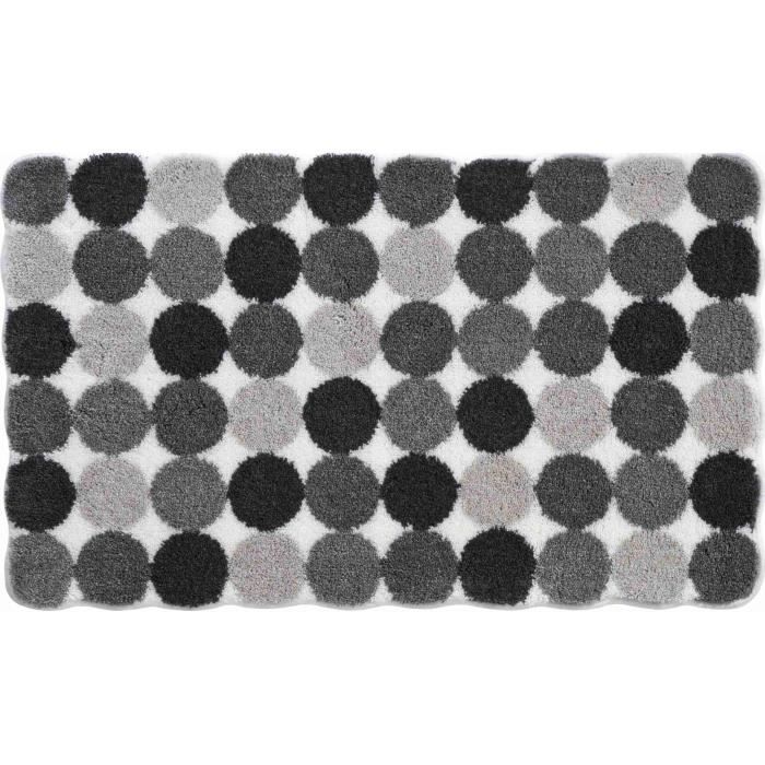 Tapis de salle de bain design 50 x 60 cm design gris noir ...
