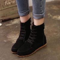 BOTTE Bottes de moto à talon plat pour femme Bottines de BOTTE Bottes de moto à talon plat pour femme Bottines de