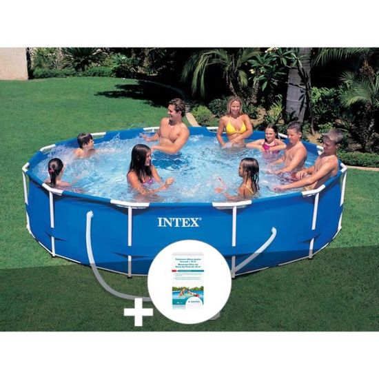 Kit Piscine Tubulaire Intex Metal Frame Ronde 366 X 076 M Kit De