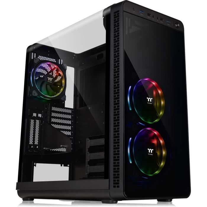 THERMALTAKE Boîtier PC View 37 RGB - Moyen tour - Format E-ATX - Fenêtre Panoramique Noir