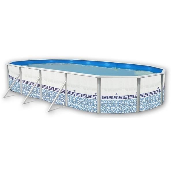 MOSAIQUE Piscine ovale en acier 730x366x120cm