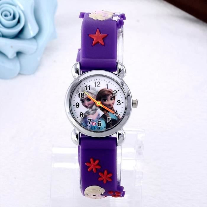 Montre Reine Des Neiges Anna Elsa - Pour Fille, Boîtier Argenté, Bracelet Rose, Neuf Avec étiquettes