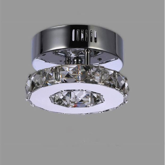 Plafonnier Lampe Cristal Lampe de Plafond Acier Inoxydable ...