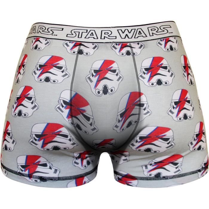 Boxer Homme Star Wars Imprimé Tête Imperial Trooper - Beige et rouge