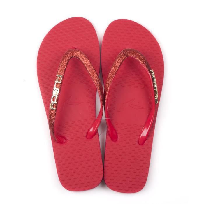 RUSTY Tongs Glitterati T - Enfant Fille - Rouge