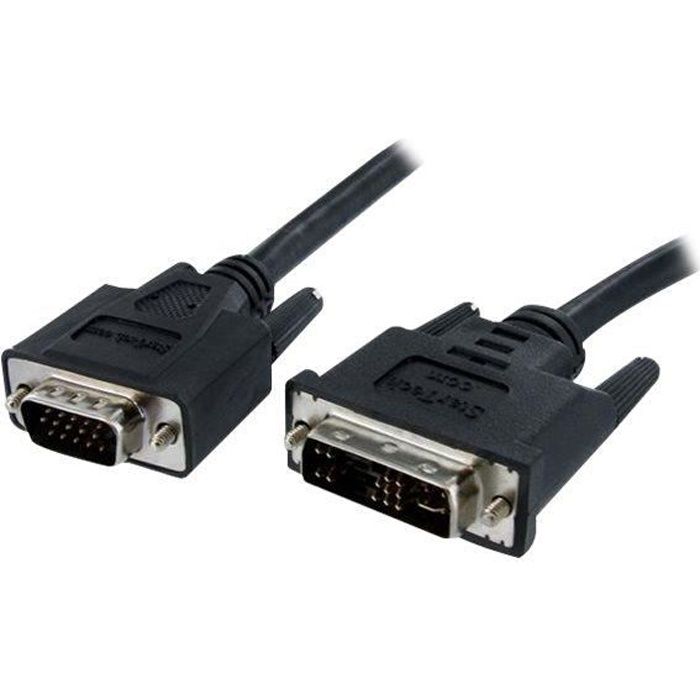 STARTECH Câble DVI vers VGA de 2 m - Cordon vidéo DVI-A vers HD15 pour moniteur - M/M - Noir