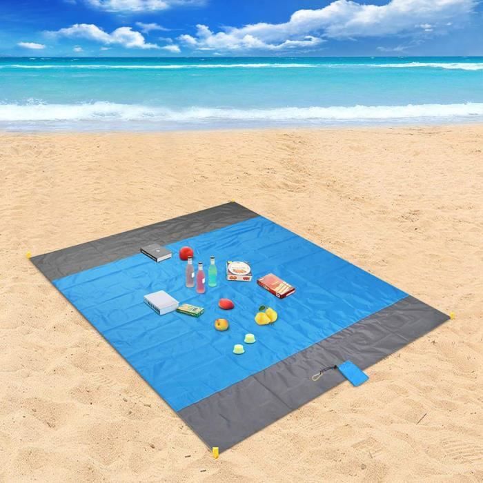M/&H-24 Sable Gratuit Tapis de Plage S/échage Rapide 200X200 CM Tapis Anti Sable Id/éal pour La Plage Imperm/éable Les /Èv/énements en Ext/érieur Tapis de Plage Anti Sable Pique-nique Le Camping