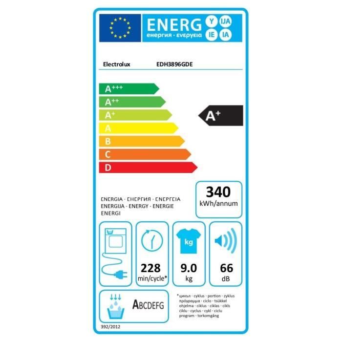  EDH3896GDE - Sèche linge frontal - 9 kg1
