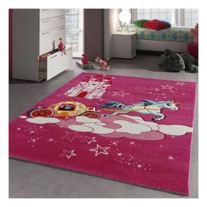 TAPIS Tapis CHATEAU LICORNE rose Tapis Enfants 80 x 150 