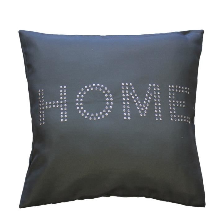 Housse de coussin + zip anthracite Home strass 40 cm