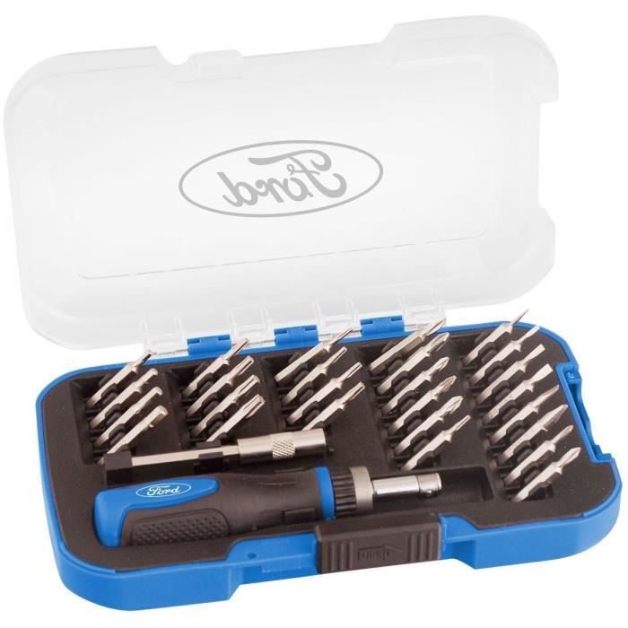 FORD Coffret Mini Tournevis Porte-Embouts Réversible 28 Pièces