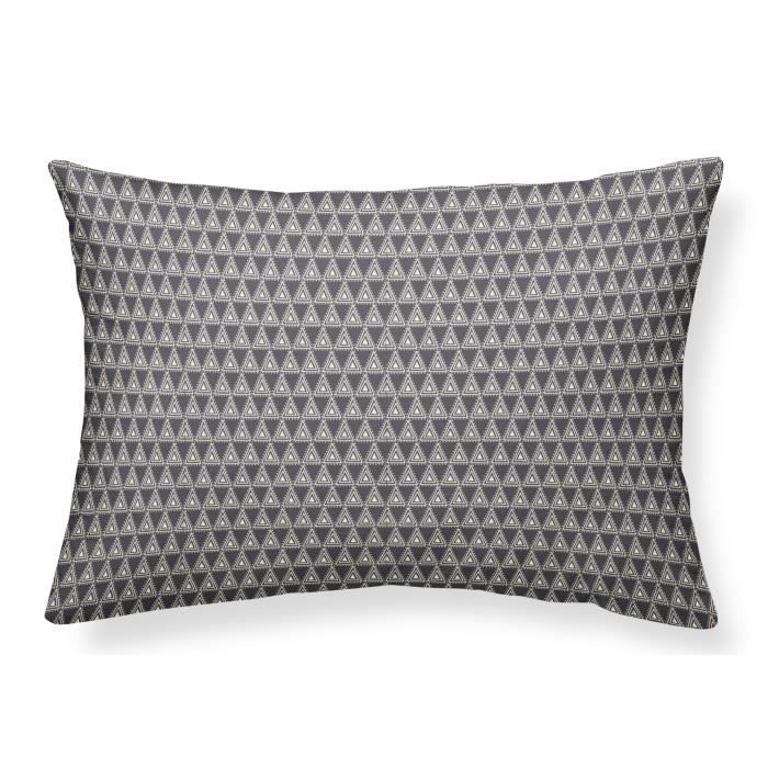 TODAY Coussin en velours Hippie Chic - Motif : triangles - 30x50 cm - Orange corail
